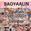 BAOYAALIN Hot Pink Press on Nails Medium Almond Shaped Fake Nails with Glitter Design Full Cover False Acrylic Glue Stick on Nail for Women Girls 24Pcs