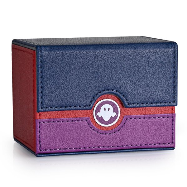 Infinity Guard Card Deck Box for PTCG MTG Fits 120+ Sleeved Cards, Magic Commander Card Storage Box for TCG CCG Games Cards (Blue&Purple)