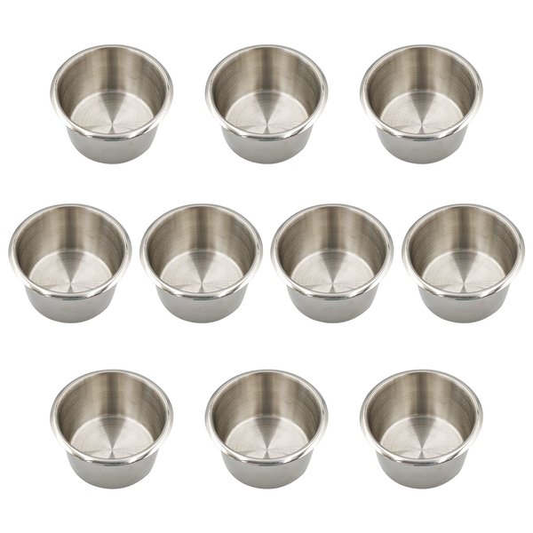 Game Table Cup Holder Insert - 10Pack Stainless Steel Medium Size Drink Cup Holder, Poker Table Cup Holders for Casino Table, Game Table, Sofa, Boats, Bench, Desk, RV Cars & Trucks