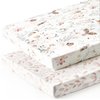 Pack n Play Sheets FItted 2 Pack, Stretchy Ultra Soft Jersey Knit Pack and Play Sheets, Universal Fitted Portable/Mini Crib Mattresses Snug and Safe, Beautiful Blush Pink Floral and Cute Animals Print