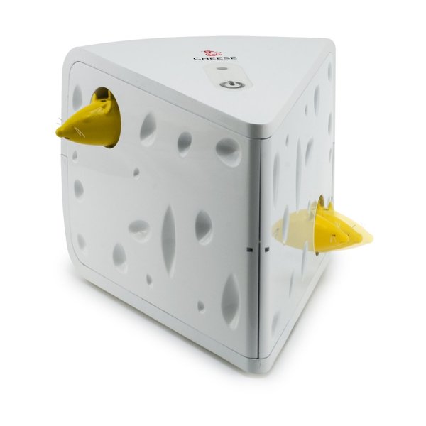 PetSafe Cheese - Interactive, Electronic Cat Toy - Peek-A-Boo Mouse Hunt Game - Hide and Seek for Bored and Anxious Cats - Kitten Teaser Toy - Automated Cat Toy for Cat Enrichment and Exercise