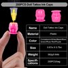 OFEYLE Tattoo Ink Cups 200PCS Doll Tattoo Ink Caps Disposable Plastic Ink Caps for Tattooing Permanent Makeup with Base Tattoo Pigment Caps Tattoo Ink Holder Tattoo Supplies (Rose Red)