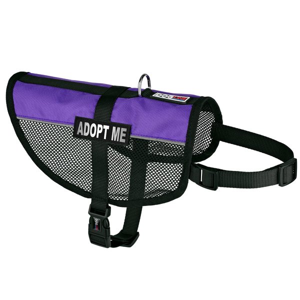 Dogline N0253-9-0231 MaxAire Mesh Vest for Dogs and 2 Removable Adopt ME Patches, 30 to 38", Purple