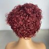 Iianaebeh Short Curly Human Hair Wigs for Black Women, Side Part Wig, Pixie Cut Brazilian Remy Human Hair, Deep Curly None Lace Front Ombre Blonde Wigs (T99j)