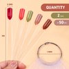 Subay 100pcs Fan-shaped Nail Swatch Sticks with Number Stickers, False Fake Nail Art Tips Sticks Polish Gel Salon Display Practice Tools with Metal Split Ring Holder