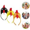 Chicken Headband 3pcs Rooster Hair Hoop Headwear Plush Animal Headbands Ear Horn Hair Hoop Chicken Beak Costume Hair Band Easter Dress-Up Party Supplies