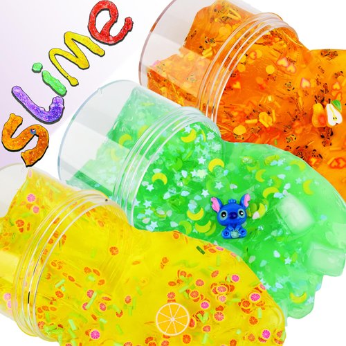 8 Pack Clear Slime Kit Funny Slime Crystal Clear Slime Kit,Boba Slime Party Favors for Girls Boys,Stress Relief Toys Super Soft and Non-Sticky, DIY Crunchy Slime Toy for Chirldren Lovely Gift