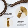 Spriral Hair Tie Sprots Ponytail Holders, Elastic Braided Hair Ties No Damage, Pony Tail Wrap for Long Hair for Gym, Swimming, diving 25" Brown