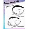 Hoteam 2 Pcs Disco Headband 70s Retro Silver Headband Glitter Knotted Disco Headwear Wide Disco Headpiece Disco Party Decorations for Women Hair Accessories Birthday New Years Eve Supplies