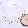 yuruyi Floral Crown Garland for Women, Adjustable Flower Crown Hair Wreath Headbands for Wedding Festival Floral Handpiece, Hair Accessories for Girls (Green, Adjustable)
