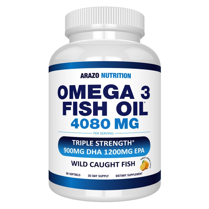 Arazo Nutrition Wild Caught Omega 3 Fish Oil – 90 Soft Gels – 4,080mg ...