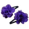 Funny Girl Designs Set of 2 Chiffon Flower No Slip Snap Hair Clips (Purple)