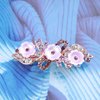 YienDoo Fancy Bridal Rhinestone Hair Clip Pin Barrette Purple Flower Bow Crystal Hairpin Barrette Sparkly Glitter Wedding Headwear Crystal Hair Clip Hair Shiny Hair Holder Accessories for Women Girl