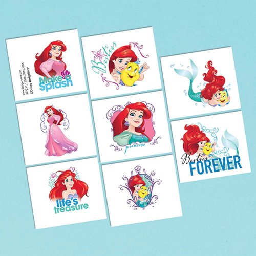 amscan Little Mermaid Tattoo Favors (16 Pack) - Party Supplies