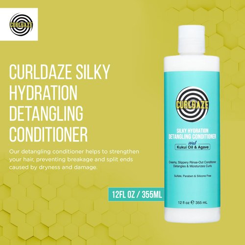 CurlDaze Silky Hydration Detangling Conditioner, Silky Hydration Detangling Curly Hair Products, Moisturizing Hair Conditioner for Curly Hair, Treatment For Curly Hair, Repair Damage and Prevent Frizz