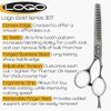Cricket Logo Gold Series Pro 5.75” Hair Cutting Shear and 30T Thinning Texturizing Scissors Duo Set, Stainless Steel, Convex Edge, Value Set with Hair Dryer Gift