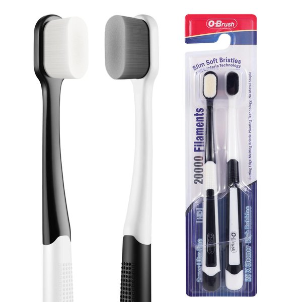 OB rush Ultra Soft Toothbrush for Sensitive Gums, 20k Nano Floss Bristles Toothbrushes