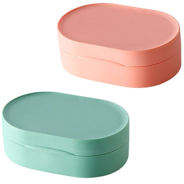 Travel Soap Container, 2 PCS Soap Travel Case Soap Container, Multicolor Plastic Travel Soap Holder, Bar Soap Travel Container by Metboltpan (2, 4.92x3.15x1.57)