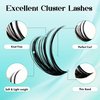 GEMERRY Lash Extension Kit Thick Lash Clusters Kit Fluffy Eyelash Clusters 280Pcs D Curl Eyelash Extension Kit With Lash Bond and Seal, Lash Tweezers, DIY Lash Extension Kit(80P-10-18mm)