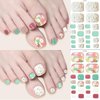 8 Sheets Toe Nail Wraps Semi Cured Gel Toenail Strips Decals Stick on Nail Polish Strips Supplies Glitter Toe Nail Stickers Self Adhesive Design Nail Strips Full Nail Wraps for Women Girl DIY Manicure