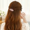 Womens Barrettes Women Girls Fashion Crystal Simulated Pearl Peacock Barrettes Hairpins Elegant Animal Hair Clips Gold-color