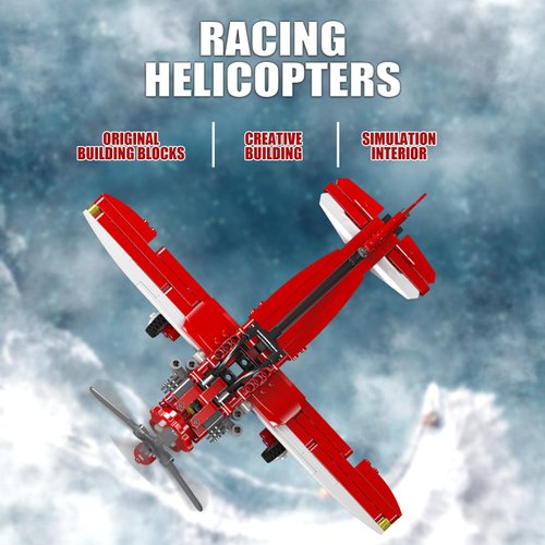 HIGH GODO Racing Airplane Modern Military Aircraft Model Building Sets, Army Fighter Plane Building Bricks Kits, Fighter Jet Toys Gifts for Adults Kids 6 7 8 10 Years (252 Pcs)