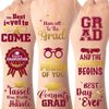 JOYMEMO 12 Sheets Graduation Temporary Tattoos Burgundy and Gold Glitter Metallic Style Graduation Party Favors 2024 Congrats Grad Class of 2024 Body Decorations Tattoos Gift for High School College