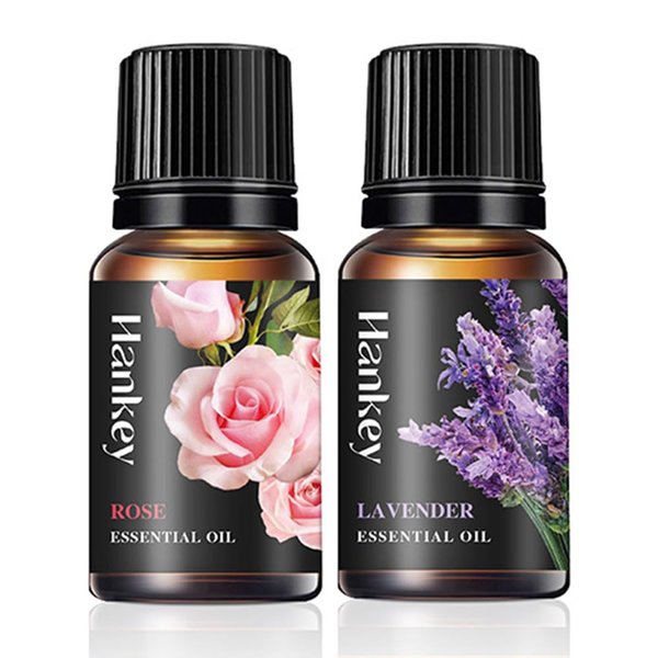 Rose and Lavender Essential Oil, Pure Organic Rose Lavender Oil for Diffuser, Massage, Soap, Aromatherapy, Bath, Skin Care - 2 x 10ml (Rose+Lavender)