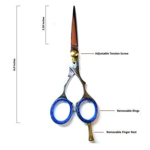 Professional Barber Scissor Hair Cutting Shears Hairdressing Razor Edge Stainless Steel Scissors Shears Length 6 inches Right Hand Hair Scissor for Men and Women