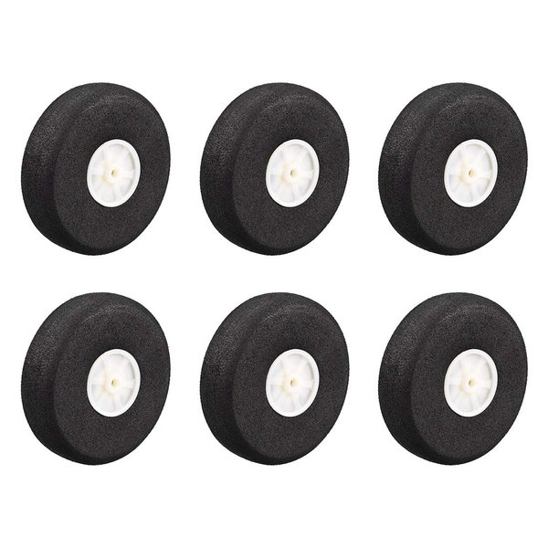 uxcell RC Airplane Wheels - 6PCS RC Airplane Aircraft Sponge Wheels 2.5 Inch x 0.12 Inch
