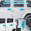 E-cowlboy Door Handle Cover Inserts+Tailgate Handle Cover+Recess Guard for 2007-2018 Jeep Wrangler JK JKU Sports Sahara Freedom Rubicon Unlimited Exterior Accessories (Light Blue 15PCS)