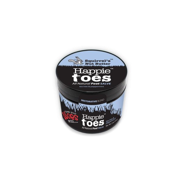Squirrel's Nut Butter Happie Toes All Natural Foot Salve, Tub, 2.0 oz, Peppermint & Tea Tree