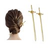 LELEVTXP 2 Pcs Girls Chopsticks Vintage Hair Sticks Hairpins Vintage Hair Accessories for Women Girls Long Hair (Golden)