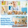 6 Pcs 3D Bear Cake Toppers Bear Cake Decorations Baby Shower Cake Decorations Bear Party Favors Bear Home Ornaments for Baby Shower Bear Theme Birthday Party Cake Supplies Boys Girl Gifts(Blue)