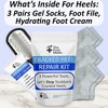 The Foot Medic Cracked Heel Repair Kit: Moisturizing Socks, Foot Cream & Foot File, Cracked Heel Treatment, Heel Socks, Silicone Toeless Socks, Spa Gel Socks for Dry Cracked Feet Women, Pedicure Socks