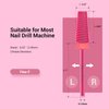 MelodySusie Professional 5 in 1 Nail Drill Bits, 3/32'' Carbide Tungsten Multi-function Bits, Suitable for Manicure Pedicure Cuticle Gel Polishing, Technicians Bits, Pink Blossom, Series Bit-M