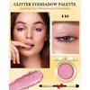 Pink Glitter Eyeshadow, Pearl Shimmer Eye Shadow Palette, Longwear Waterproof Cream Eyeshadow High Pigmented Ultra-Blendable Sparkly Single Highlighter Makeup for Women Sombras Para Ojos Con Brillo-01