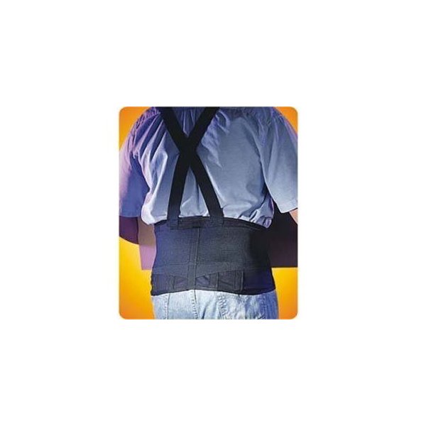 Mesh Industrial Back Support Black W/Suspenders - Small