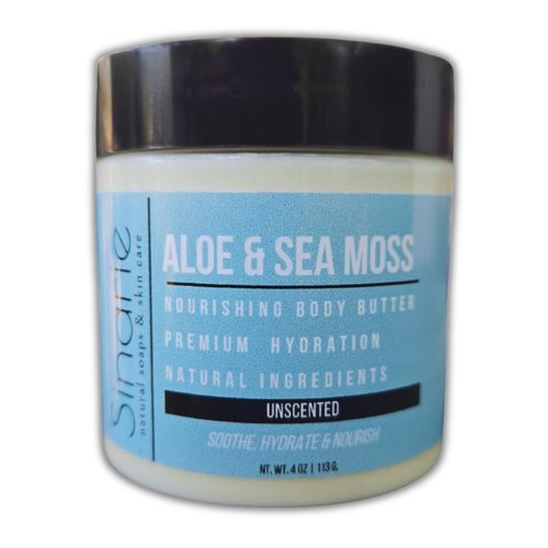Sinarie Aloe & Sea Moss Emulsified Body Butter, Unscented 4 oz Soaps & Skincare