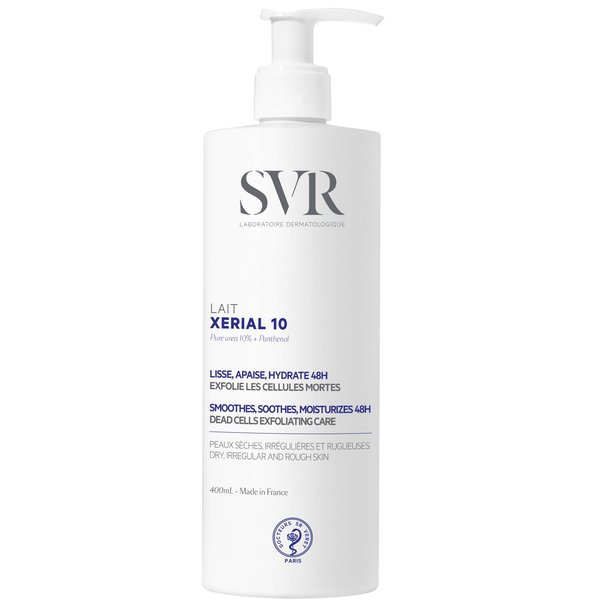 SVR Xerial 10 Ultra-Rich Body Lotion - Relief Soothing Moisturizer for Extremely Dry Itchy Skin - 10% Pure Urea and Shea Butter 48hr Moisturizing Cream for Babies, Kids, Teens & Adults, 13.5 fl.oz.