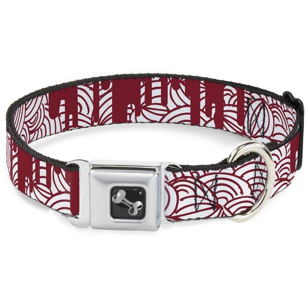 Dog Collar Seatbelt Buckle Doodle1 Paint Drips White Red 18 to 32 Inches 1.5 Inch Wide