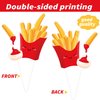 48pcs French Fries Cupcake Toppers French Fries Birthday Party Decorations Fast Food Party Decoration French Fries Theme Cupcake Picks for French Fries Birthday Party Baby Shower Supplies