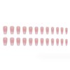 Hkanlre Bling Coffin Press on Nails Fake Nails Tips Full Cover Medium False Gradient Nails for Women and Girls 24PCS (Coffin pink)