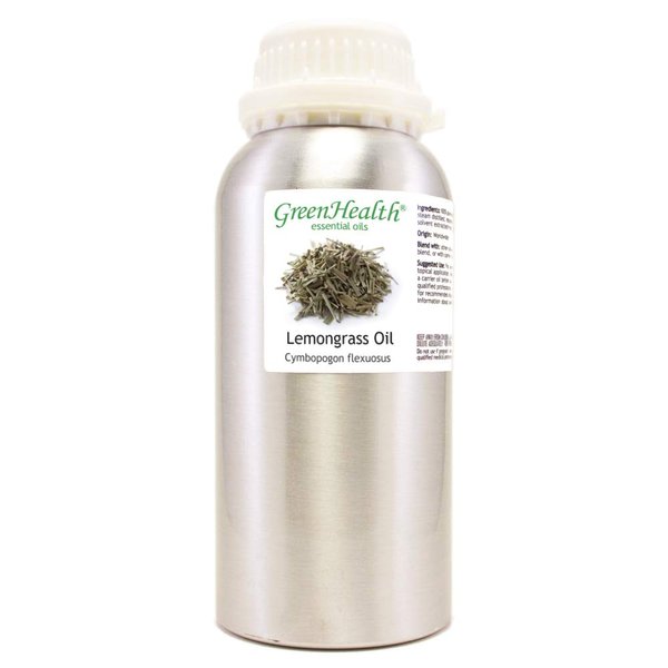 Lemongrass Essential Oil - 16 fl oz - Aluminum Bottle - 100% Essential Oil - GreenHealth