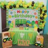 Mocsicka Trash Truck Backdrop Garbage Truck Birthday Decorations for Kids Green Trash Truck Party Supplies Banner Background 70.8 x 43.3 Inch