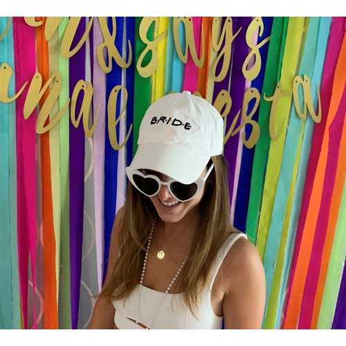 Funky Junque Bridal Baseball Cap - B*r*i*d*e - White