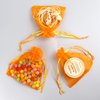 Lautechco 100Pcs Organza Bags 7x9 inches Orange Organza Gift Bags Small Mesh Bags Drawstring Gift Bags Christmas Drawstring Organza Gift Bags (7x9 inches Orange)