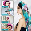 3 Pcs Long Satin Bonnet Sleep Cap,Extra Long Bonnet for Braids,Comfortable Braid Bonnet for Sleeping,Silk Bonnet for Women Dreadlocks,Long Hair,Soft Elastic Band (Black, Green, Red)