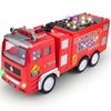 Toy Fire Truck & Garbage Truck & Container Truck Toys for Toddler 1 2 3 4 5 6 Years Christmas Birthday Gifts, Trucks Car Toys with 4D Lights & Sounds- Battery Operated Automatic Bump & Go Fire Truck