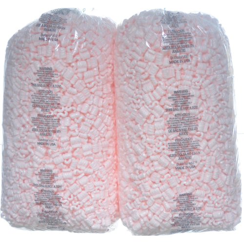 Bubblefast! Brand 7 cu ft (45 gallons) Pink Anti Static Packing Peanuts Popcorn made from 100% Recycled Material- (Two 3.5 cu ft Bags)